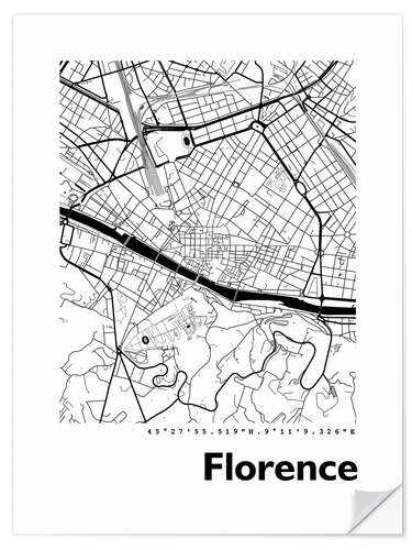 Sticker mural Plan de Florence