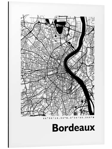 Alubild Stadtplan von Bordeaux