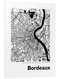 Hartschaumbild Stadtplan von Bordeaux