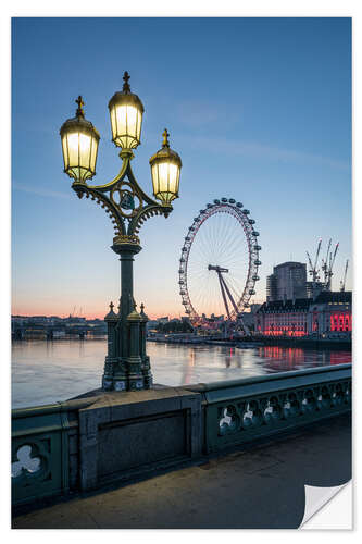 Selvklæbende plakat Millennium Wheel in London