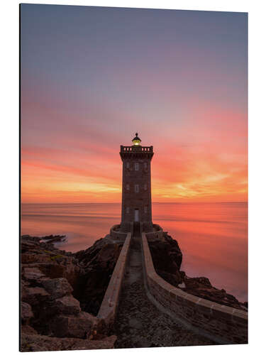 Obraz na aluminium Sunset at the Kermorvan lighthouse