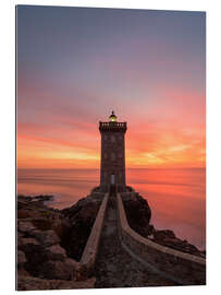 Tableau en plexi-alu Coucher de soleil au phare de Kermorvan