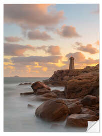 Selvklebende plakat Sunrise at the lighthouse