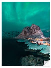 Wall sticker Aurora borealis over Reine on the Lofoten, Norway