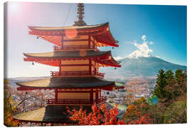 Leinwandbild Mt. Fuji und die Chureito Pagode