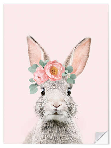 Wandsticker Blumenhase