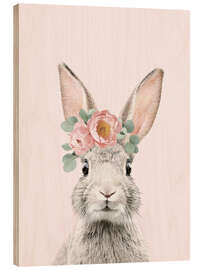 Stampa su legno  Coniglietto con fiori - Sisi And Seb