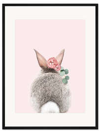 Gerahmter Kunstdruck Blumenhasenrücken