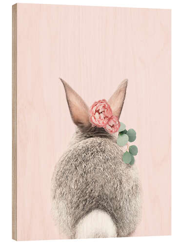 Wood print Flower Bunny Tail