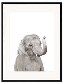 Gerahmter Kunstdruck Babyelefant
