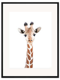 Gerahmter Kunstdruck Babygiraffe
