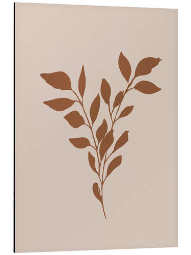 Tableau en aluminium Branche sur fond beige