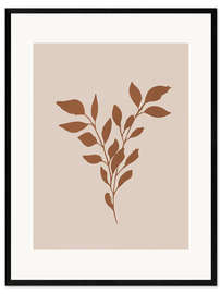 Framed art print Branch on Beige Background