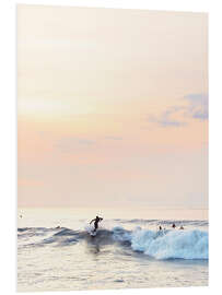 Foam board print Surfer in the Sunset