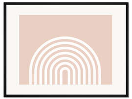 Gerahmter Kunstdruck Regenbogen in Beige