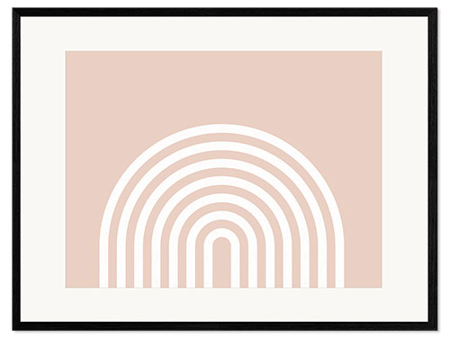 Ingelijste kunstdruk Beige Rainbow