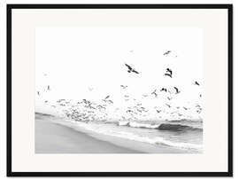 Gerahmter Kunstdruck Vögel am Meer