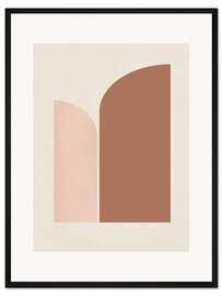 Gerahmter Kunstdruck Beigefarbene Bögen