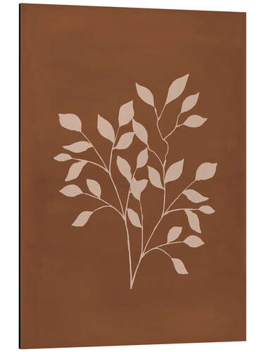 Aluminium print Branch on Brown Background