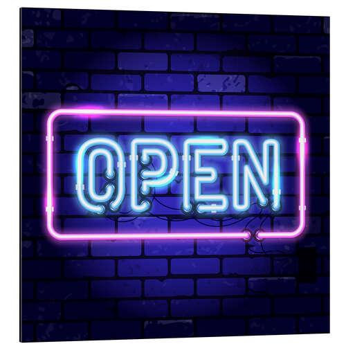 Alumiinitaulu Open - neon sign