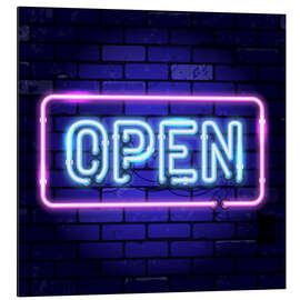 Alumiinitaulu Open - neon sign