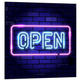 Magnettafel Open - Neonschild