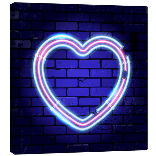 Canvas print Heart - neon sign