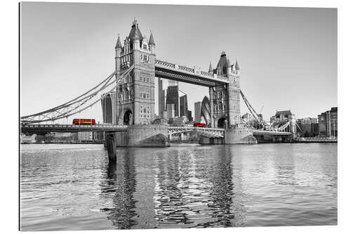 Gallery print Red bus on Tower Bridge in London