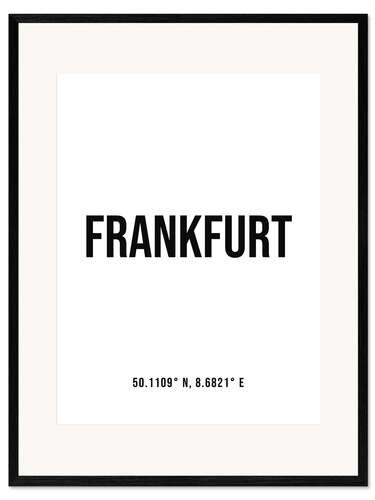 Framed art print Coordinates - Frankfurt am Main