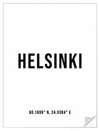 Selvklebende plakat Helsinki – koordinater