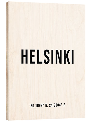 Wood print Coordinates - Helsinki