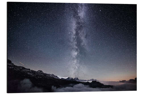 Cuadro de aluminio Noche sobre la cabaña de montaña Legler