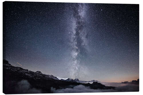 Canvas print Night over the Legler mountain hut