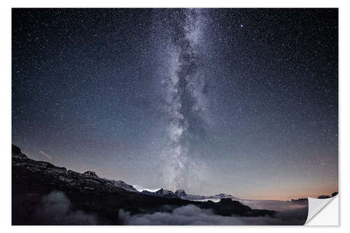 Naklejka na ścianę Night over the Legler mountain hut