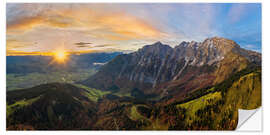 Wandsticker Hoher Göll mit Blick auf Salzachtal bei Sonnenaufgang