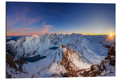 Alubild Kitzsteinhorn mit Blick auf Mooserboden bei Sonnenuntergang