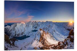 Gallery print Kitzsteinhorn with a view of Mooserboden at sunset