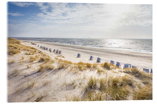 Quadro em acrílico Cadeiras de praia na praia de Sylt