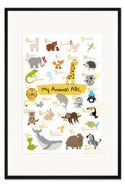 Gerahmter Kunstdruck Mein Tier-ABC II (Englisch)