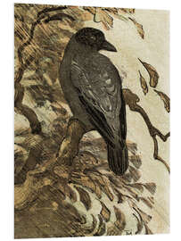 Foam board print Hooded crow on a branch