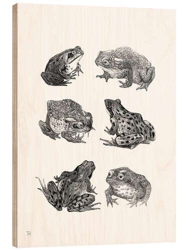 Wood print Frogs and Toads