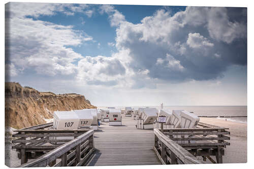 Canvas print Beach chairs on the west beach of Sylt