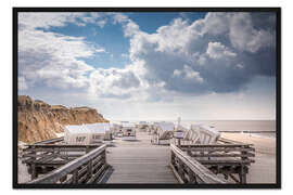 Gerahmter Kunstdruck Strandkörbe am Sylter Weststrand