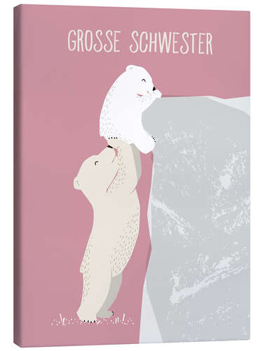 Canvas print Big sister, polar bear