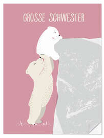 Wall sticker Big sister, polar bear