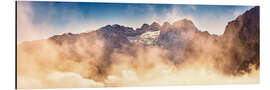 Aluminium print Dachstein bright to cloudy