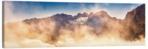 Tableau sur toile Massif du Dachstein derrière les nuages