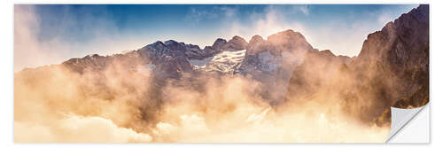 Sticker mural Massif du Dachstein derrière les nuages