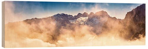 Holzbild Dachstein heiter bis wolkig