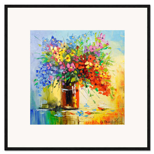 Ingelijste kunstdruk A bouquet of wild flowers